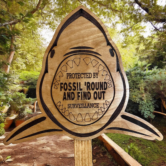 Shark Mouth FAFO Fossil Around And Find Out Surveillance Sign