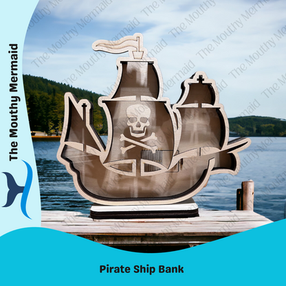 Pirate Ship Coin Bank