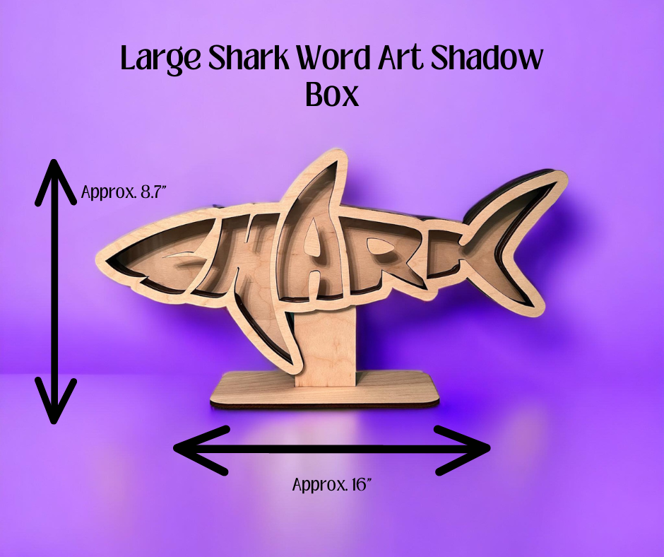 Shark Word Art Shadow Box