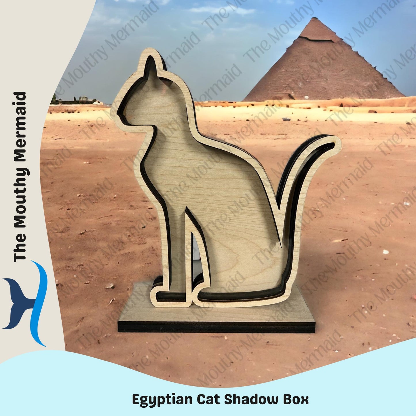 Egyptian Cat Shadow Box Display