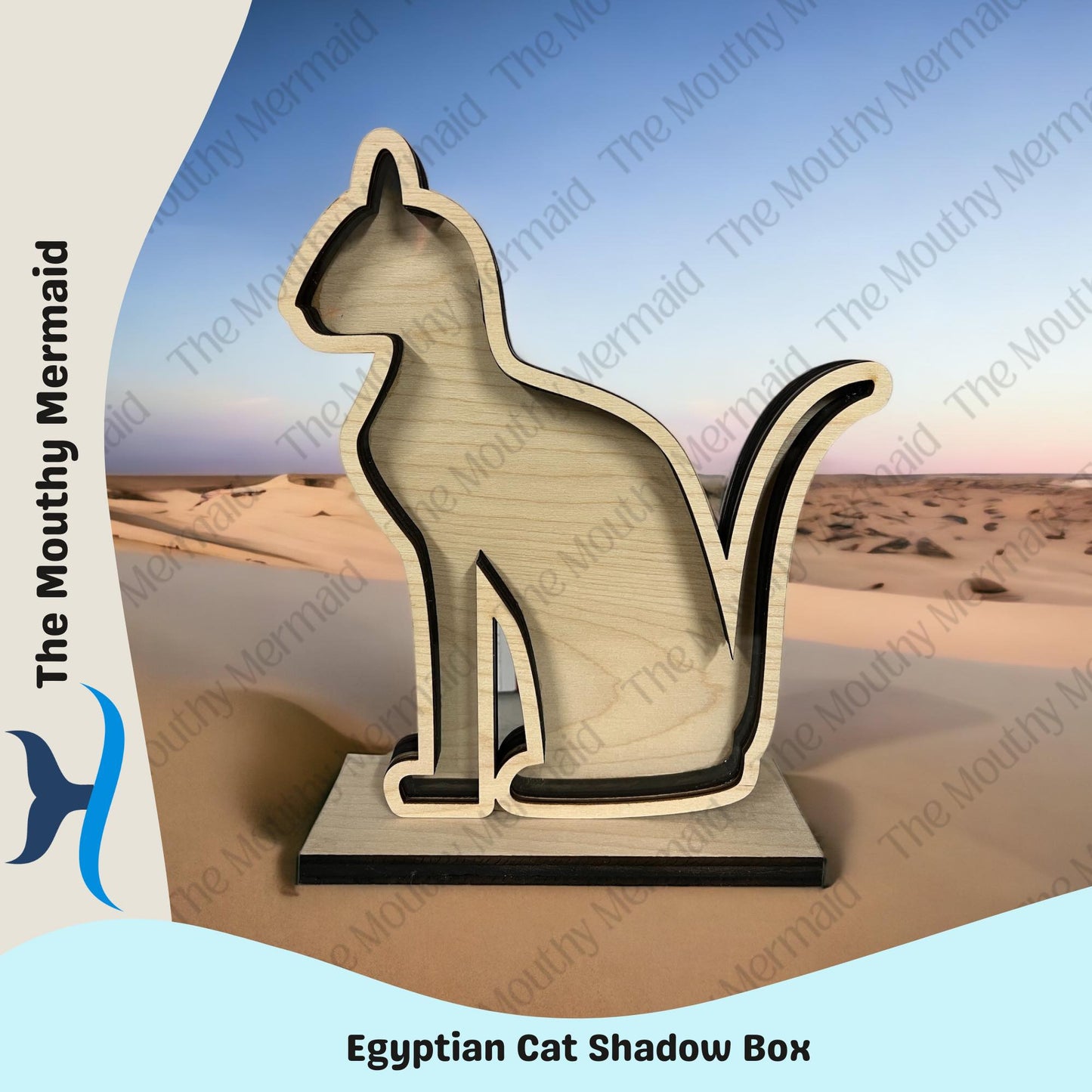 Egyptian Cat Shadow Box Display