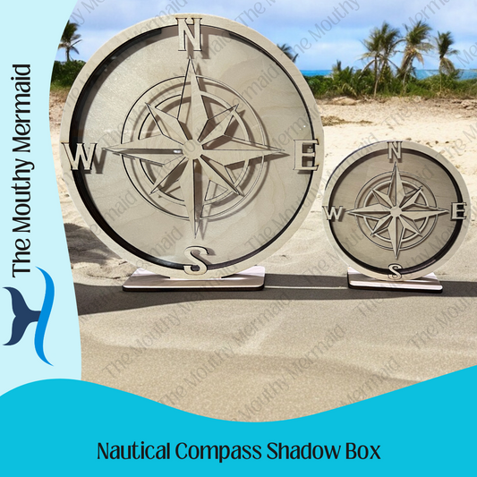 Nautical Compass Rose Shadow Box