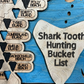 Shark Tooth Hunting Bucket List 3D Map Wall Hanging