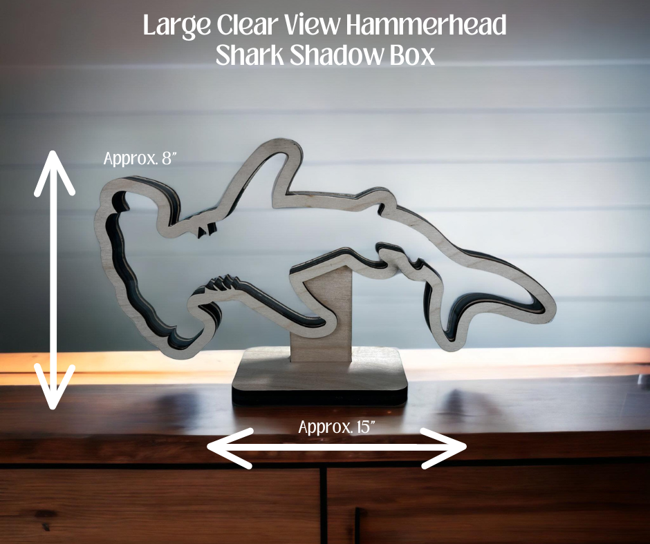 Clear View Hammerhead Shark Shadow Box Display