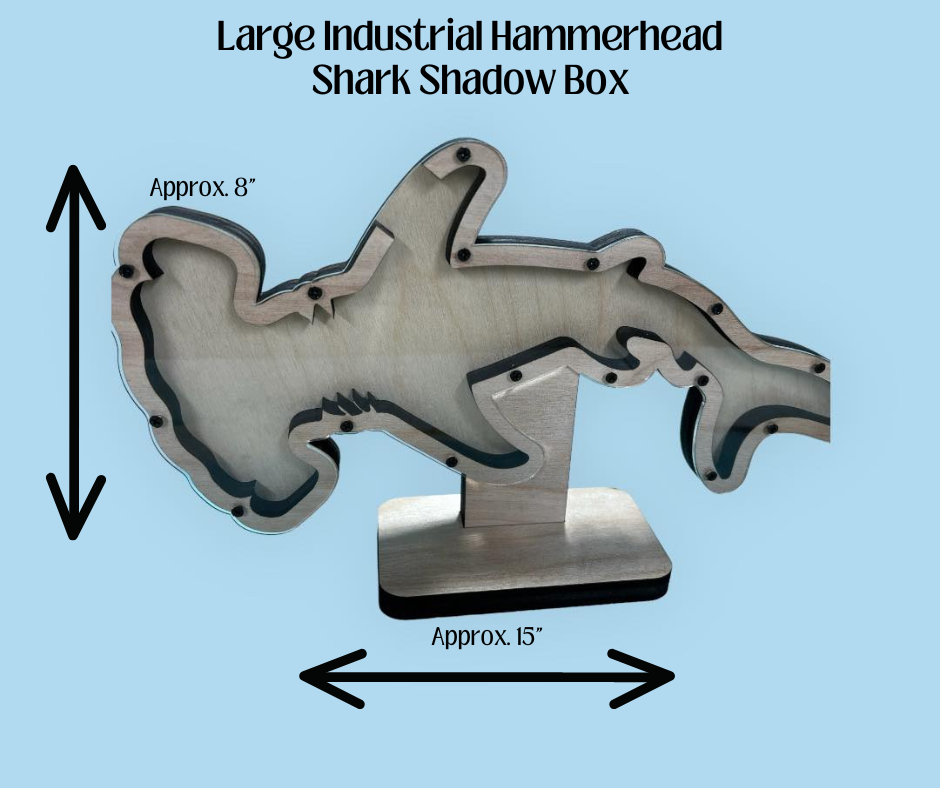 Industrial/Steampunk Hammerhead Shark Shadow Box Display