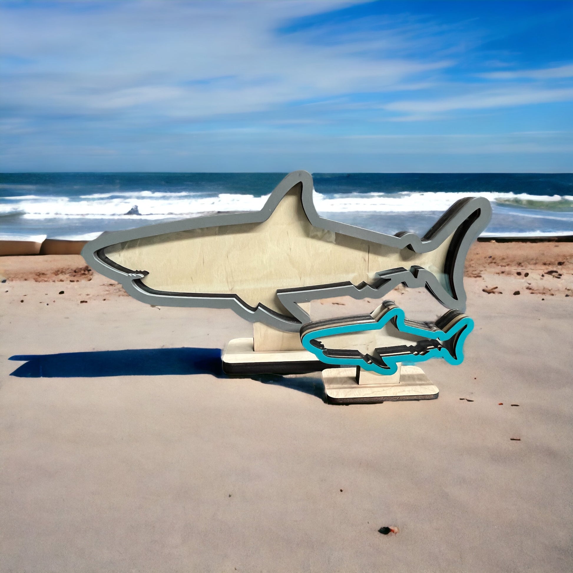 Original Shark (ON STAND) Shadow Box Display – The Mouthy Mermaid