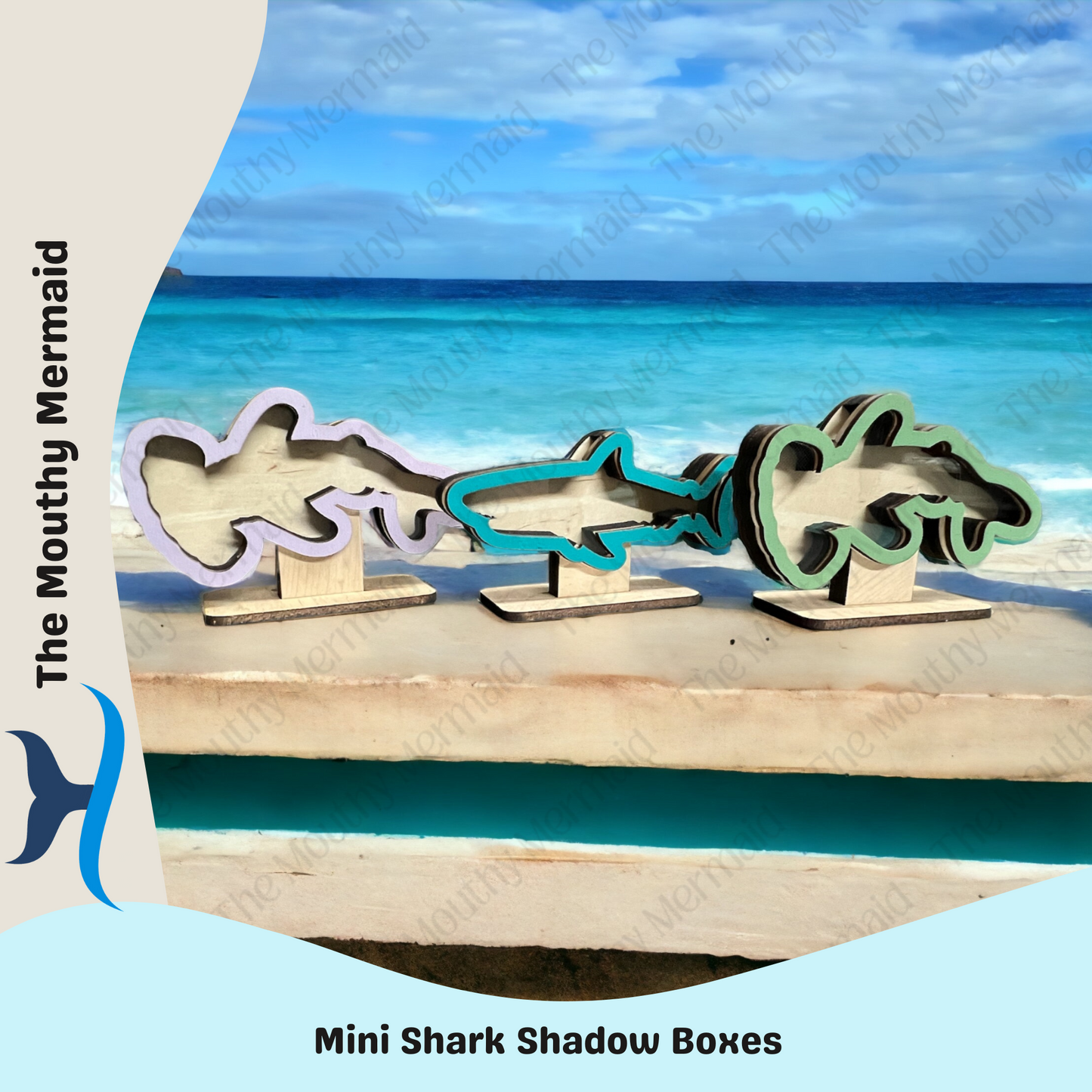 MINI Sharks Hammerhead & Original Shadow Box Display